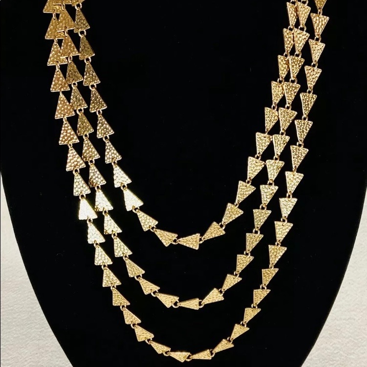 Amrita Singh Gold Triple Chain Triangle Necklace 30$